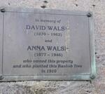 WALSH David 1870-1962 & Anna 1877-1946