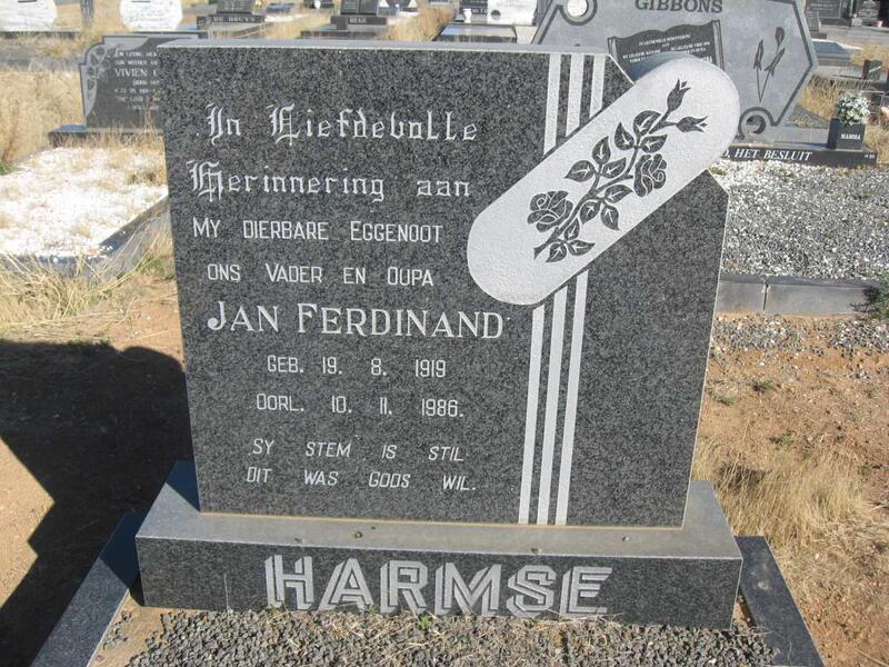 HARMSE Jan Ferdinand 1919-1986