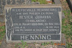 HENNING Jan Willem Rudolf 1885-1967 & Hester Johanna TERBLANCHE 1889-1967