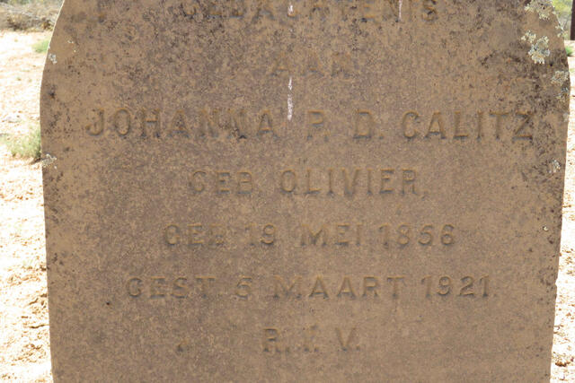 CALITZ Johanna P.D. nee OLIVIER 1856-1921