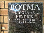 BOTMA Nicolaas Hendrik 1945-2008