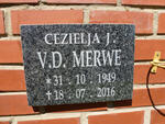 MERWE Cezielja J., v.d. 1949-2016