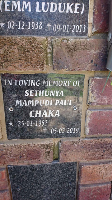 CHAKA Sethunya Mampudi Paul 1952-2019
