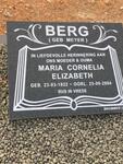 BERG Maria Cornelia Elizabeth nee MEYER 1922-2004