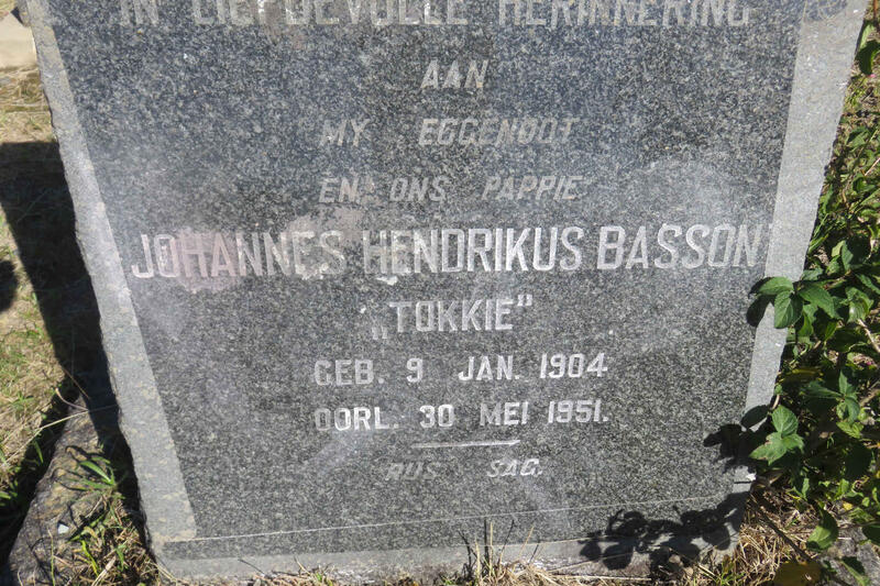 BASSON Johannes Hendrikus 1904-1951