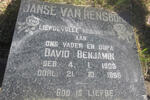 RENSBURG David Benjamin, Janse van 1905-1966