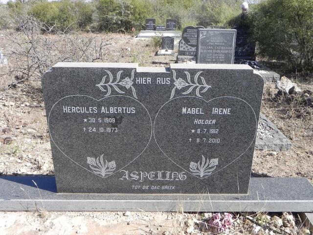 ASPELING Hercules Albertus 1909-1973 & Mabel Irene HOLDER 1912-2010