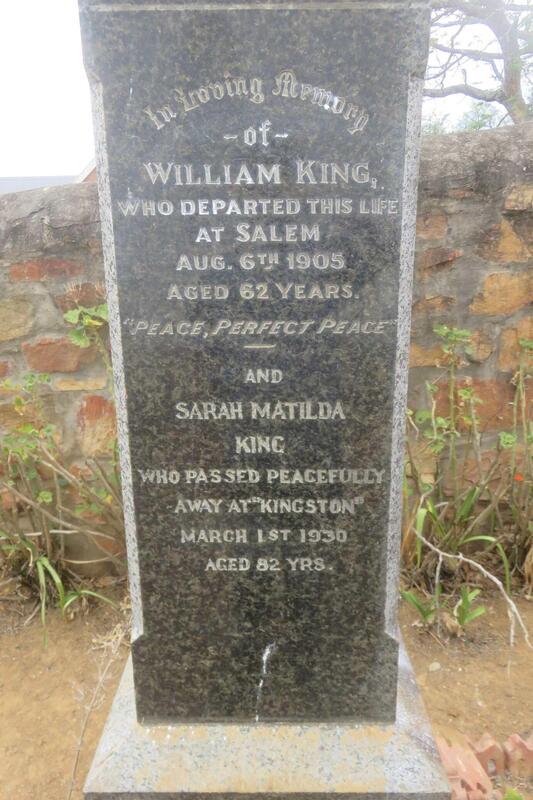 KING William -1905 & Sarah Matilda -1930