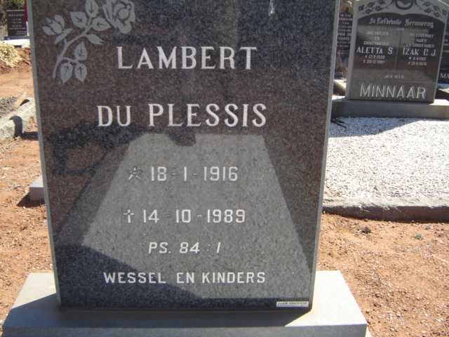 PLESSIS Lambert, du 1916-1989
