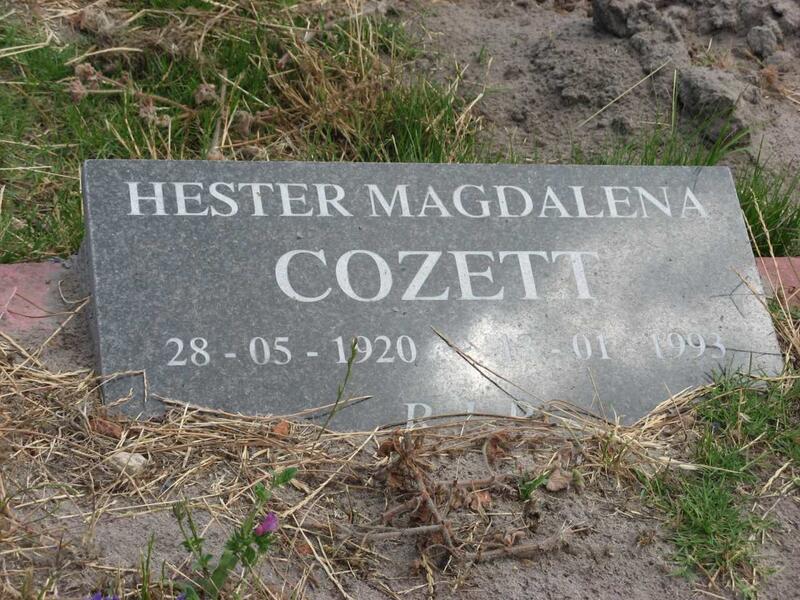 COZETT Hester Magdalena 1920-1993
