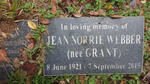WEBBER Jean Norrie nee GRANT 1921-2015