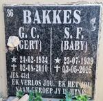 BAKKES G.C. 1934-2010 & S.F. 1939-2016