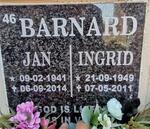 BARNARD Jan 1941-2014 & Ingrid 1949-2011