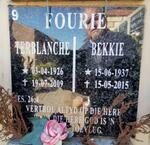 FOURIE Terblanche 1926-2009 & Bekkie 1937-2015