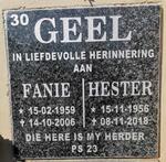 GEEL Fanie 1959-2006 & Hester 1956-2018