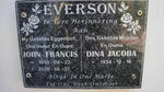 EVERSON John Francis 1933-2020 & Dina Jacoba 1934-