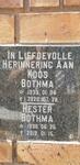 BOTHMA Koos 1933-2020 & Hester 1938-2019