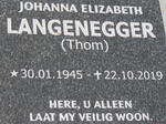 LANGENEGGER Johanna Elizabeth nee THOM 1945-2019