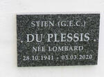 PLESSIS G.E.C., du nee LOMBARD 1941-2020