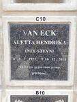 ECK Aletta Hendrika, van nee STEYN 1925-2014