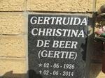 BEER Gertruida Christina, de 1926-2014