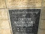 COETZEE Martha Maria Magdalena 1935-2015