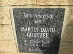 COETZEE Martin David 1942-2014