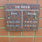 BEER Peet, de 1922-2012 & Frieda 1930-2014