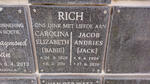 RICH Jacob Andries 1929-2020 & Carolina Elizabeth 1929-2011