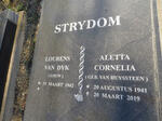 STRYDOM Lourens van Dyk 1942- & Aletta Cornelia VAN HUYSSTEEN 1941-2019