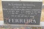 FERREIRA Herculas Petrus 1879-1967 & Helena Catharina JOUBERT 1889-1971