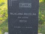 HEFER Wilhelmina Maccelina nee ALGERA 1908-1970