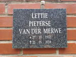 PIETERSE Lettie, VAN DER MERWE 1932-2018