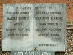 AMOS Walter Baines -1953 & Geraldine Blanche BOWLES -1960