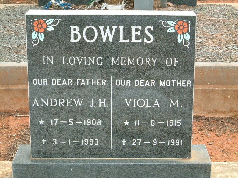 BOWLES Andrew J.H. 1908-1993 & Viola M. 1915-1991