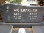 WEILBACHER Karl 1914-1974 & Anne 1898-1993