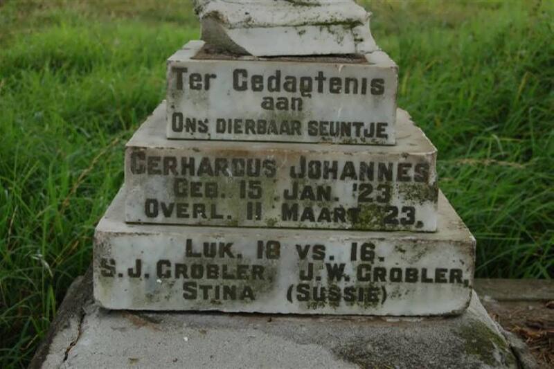 GROBLER Gerhardus Johannes 1923-1923