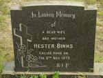 BINNS Hester  -1979