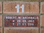 ARCHIBALD Robert W. 1952-2001