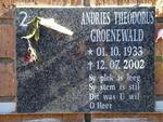 GROENEWALD Andries Theodorus 1933-2002