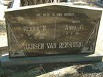 RENSBURG Renier N. , Jansen van 1906-1988 & Anna C. 1910-