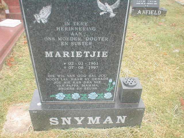 SNYMAN Marietjie 1961-1997