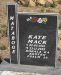MATABOGE Kate Mack 1961-2003