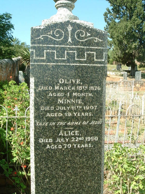 KING Olive -1876 :: KING Minnie -1907 :: KING Alice -1950