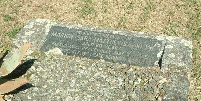 MATTHEWS Marion Sara -1955
