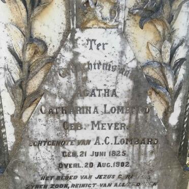 LOMBARD Agatha Catharina nee MEYER 1825-1902