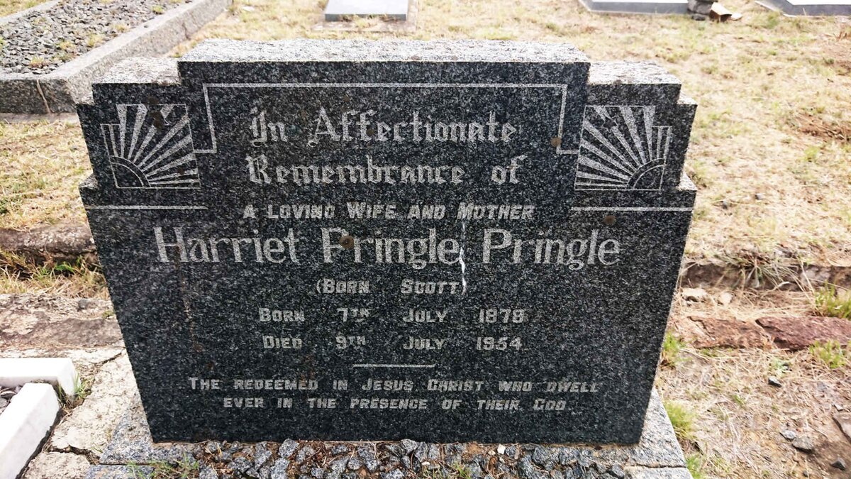 PRINGLE Harriet Pringle nee SCOTT 1878-1954