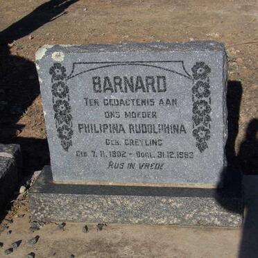 BARNARD Philipina Rudolphina nee GREYLING 1902-1963