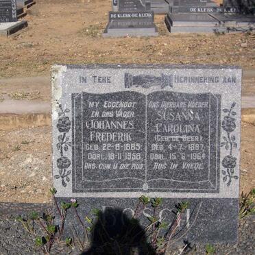 BOSCH Johannes Frederik 1885-1958 &amp; Susanna Carolina DE BEER 1897-1964