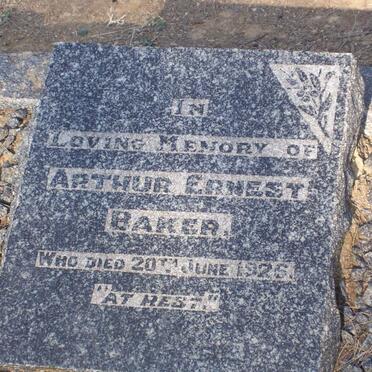 BAKER Arthur Ernest -1926